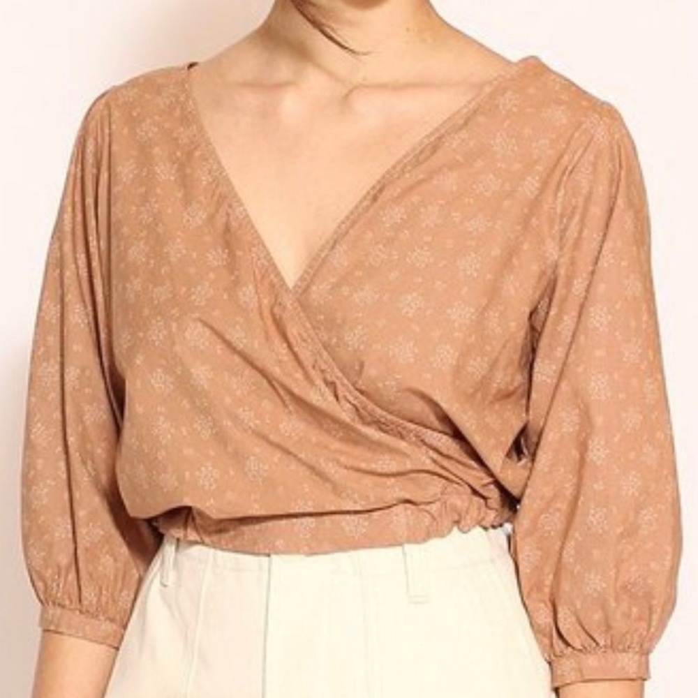 esby marie prairie reversible top in pecan size M